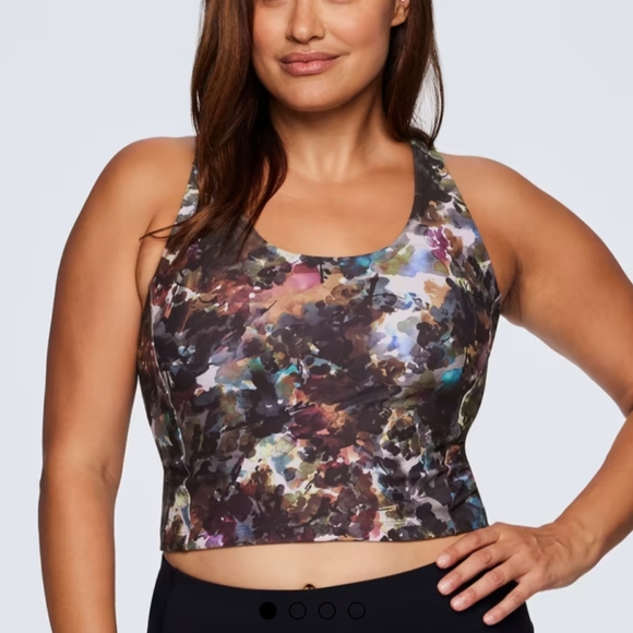 RBX Tops - RBX Active Botanical Floral Shelf Bra Tank Plus Size 2X
